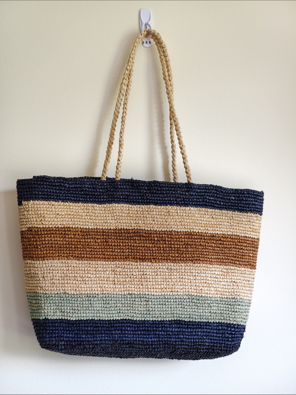 Handmade Raffia Straw Tote Summer Beach Bag